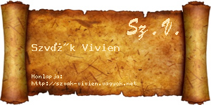 Szvák Vivien névjegykártya
